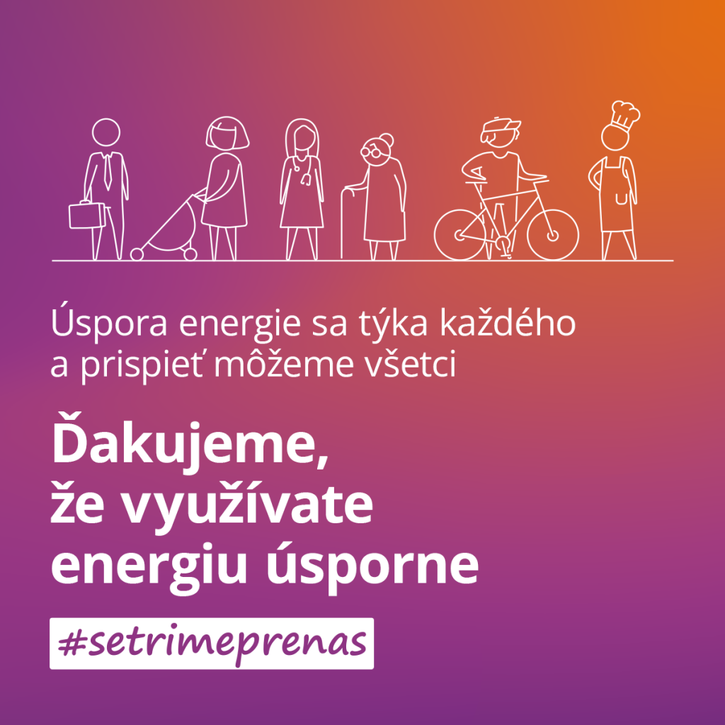 Ďakujeme, že využívate energiu úsporne banner štvorec